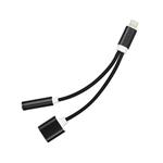 Adapter Apple iPhone Lightning - Jack 3,5mm + Lightning zásuvka, černá