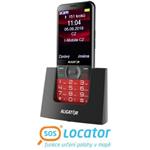 Aligátor A900 GPS Senior Red + nabíjecí stojánek (dualSIM)