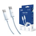 Data kabel 3mk Hyper USB-C/USB-C (PD), 100W, 5A, 2m, bílá