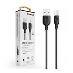 Data kabel ALIGATOR USB - USB-C Black, 2A, 1m, pro Aligator RX700 - s prodlouženým konektorem USB-C 9mm