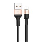 Data kabel HOCO X26 Xpress, USB-C, 2.0A, 1m, černo-zlatá
