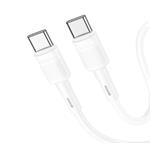 Data kabel HOCO X83 Victory, USB-C/USB-C (PD), 3A, 60W, 1m, bílá