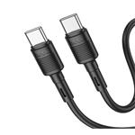 Data kabel HOCO X83 Victory, USB-C/USB-C (PD), 3A, 60W, 1m, černá