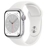 Hodinky Apple Watch Series 8 GPS 41mm Silver, White Sport Band pásek (2022)