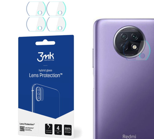 Hybridní sklo 3mk Lens ochrana kamery pro Xiaomi Redmi Note 9T (4ks)