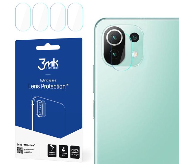 Hybridní sklo 3mk Lens ochrana kamery pro Xiaomi Mi 11 Lite 4G/5G / Mi 11 Lite 5G NE (4ks)