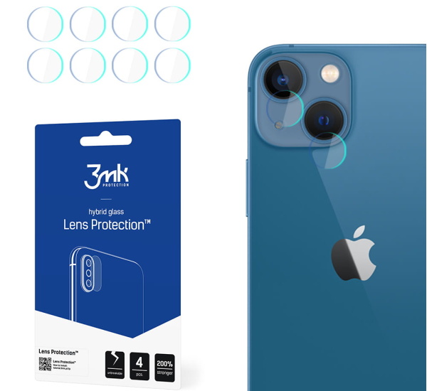 Hybridní sklo 3mk Lens ochrana kamery pro Apple iPhone 13 (4ks)