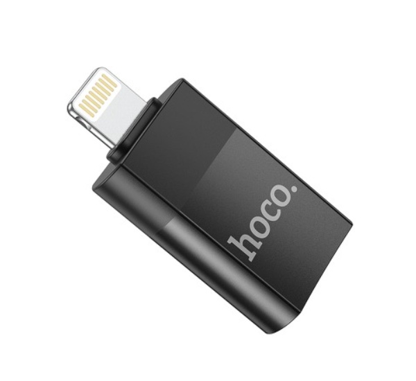 Adapter OTG HOCO UA17 z USB na Lightning (iPhone) konektor, černá