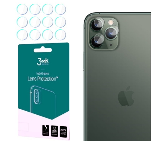 Hybridní sklo 3mk Lens ochrana kamery pro Apple iPhone 11 Pro Max (4ks)