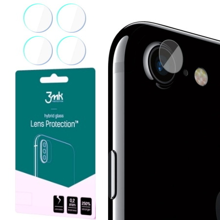 Hybridní sklo 3mk Lens ochrana kamery pro Apple iPhone SE (2020/2022) 4ks