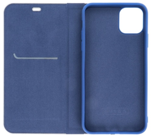 Pouzdro Forcell Luna Carbon pro Apple iPhone 12, 12 Pro, modrá