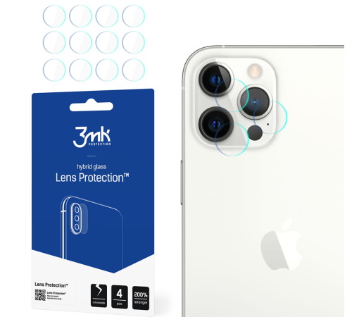 Hybridní sklo 3mk Lens ochrana kamery pro Apple iPhone 12 Pro Max (4ks)
