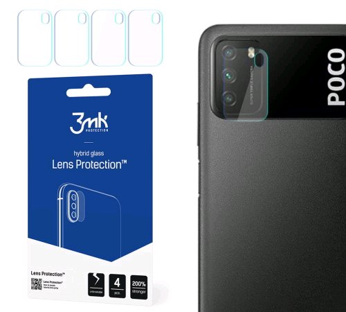 Hybridní sklo 3mk Lens ochrana kamery pro Xiaomi POCO M3 (4ks)