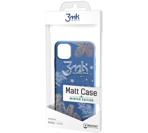 Kryt ochranný 3mk Matt Case pro Apple iPhone 11 Pro, ZIMA edice Snowy Kisses (modrá)