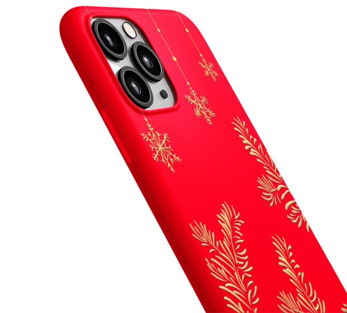 Kryt ochranný 3mk Matt Case pro Apple iPhone 12, 12 Pro, ZIMA edice Must Be Magic (červená)