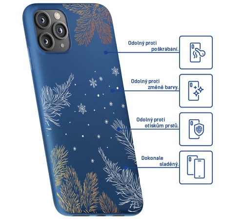 Kryt ochranný 3mk Matt Case pro Apple iPhone 12 mini, ZIMA edice Snowy Kisses (modrá)