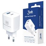 Nabíječka cestovní 3mk Hyper Charger 33W, GaN, 1x USB + 1x USB-C (PD), bílá