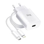Nabíječka cestovní Blue Star USB-C (PD), 18W, Lightning kabel, bílá