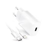 Nabíječka cestovní Forcell USB-C (PD), 20W, QC 4.0, Lightning kabel, bílá