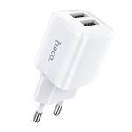Nabíječka cestovní HOCO N8 Briar, 2x USB, 2.4A, bílá