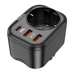 Nabíječka cestovní HOCO NS3, multifunkční, USB-C PD20W + 2x QC3.0 20W, černá