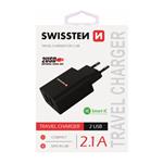 Nabíječka cestovní SWISSTEN 2x USB, IC, 2.1A, černá