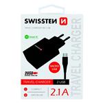 Nabíječka cestovní SWISSTEN 2x USB, IC, 2.1A + microUSB kabel 1,2m, černá