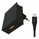 Nabíječka cestovní SWISSTEN USB-C (PD), 25W, PD kabel, pro Samsung, černá