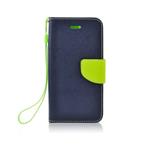 Pouzdro kniha Fancy pro Samsung Galaxy A02s (SM-A025) modro-limetková (BULK)