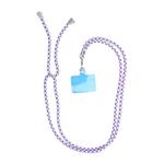 Přívěsek na telefon SWING na krk, rameno s nastavitelnou délkou (max 82cm) bílo-fialová