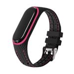 Řemínek náhradní pro Xiaomi Mi Band 5 / 6 / 7  LIFESTYLE, černo-růžová
